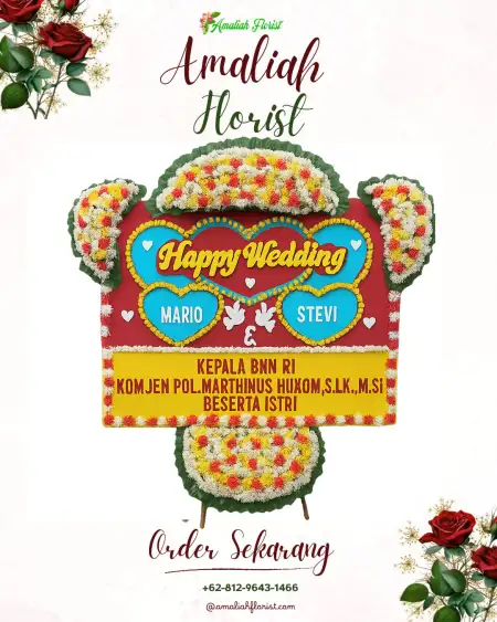 Papan Bunga Pernikahan Limpung